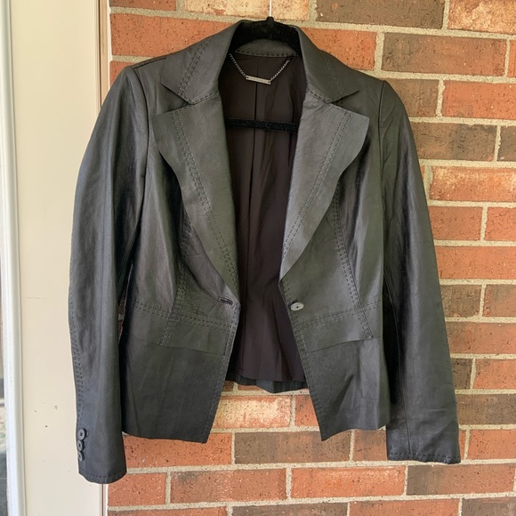 Elie Tahari Black Lamb leather Jacket - Picture 4 of 13